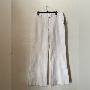New Worthington Dress Pants Womens 12 White Gray Pinstripe Mid Slacks